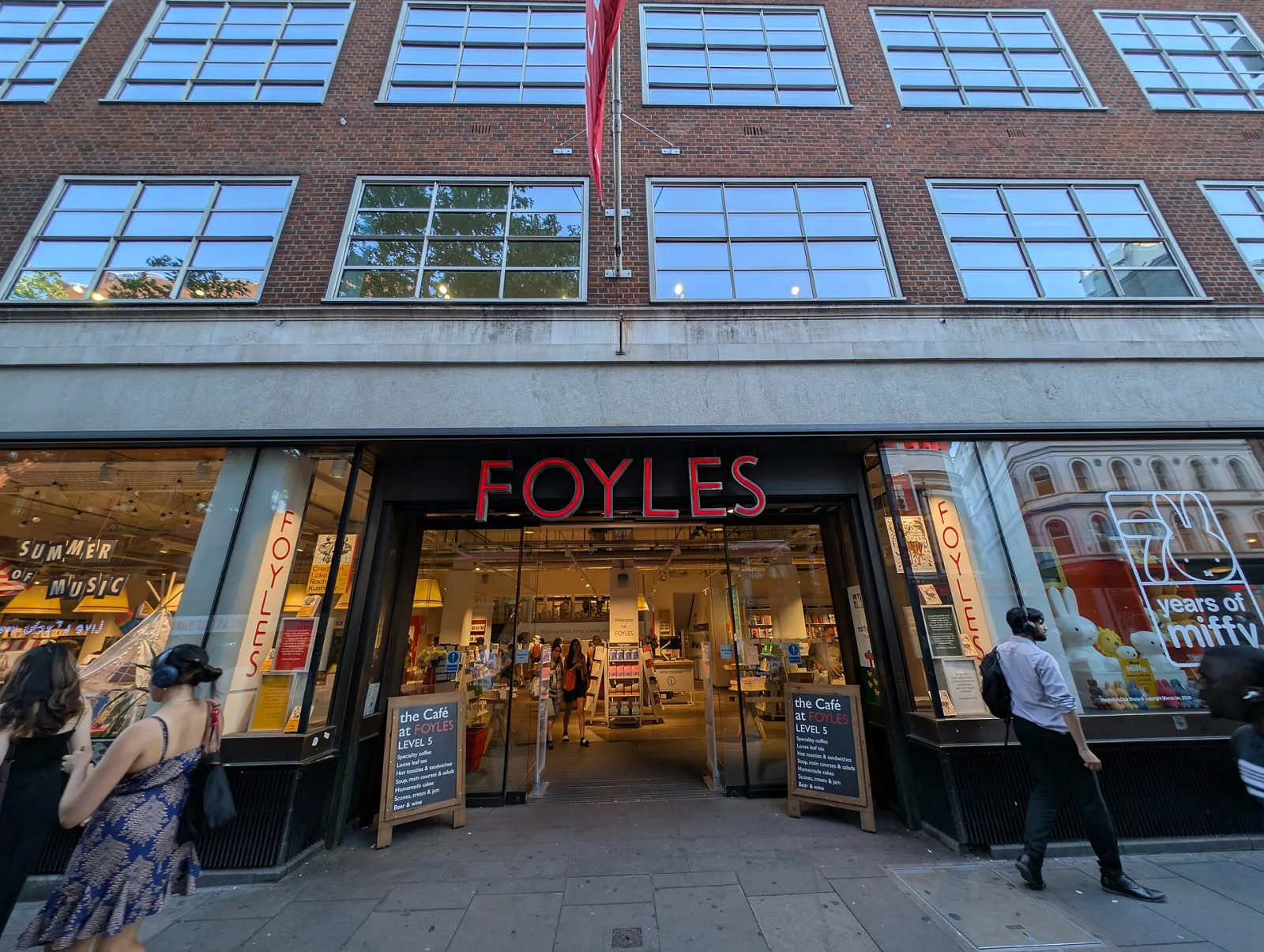 Front entrance of Foyles bookshop on Charing Cross Road
