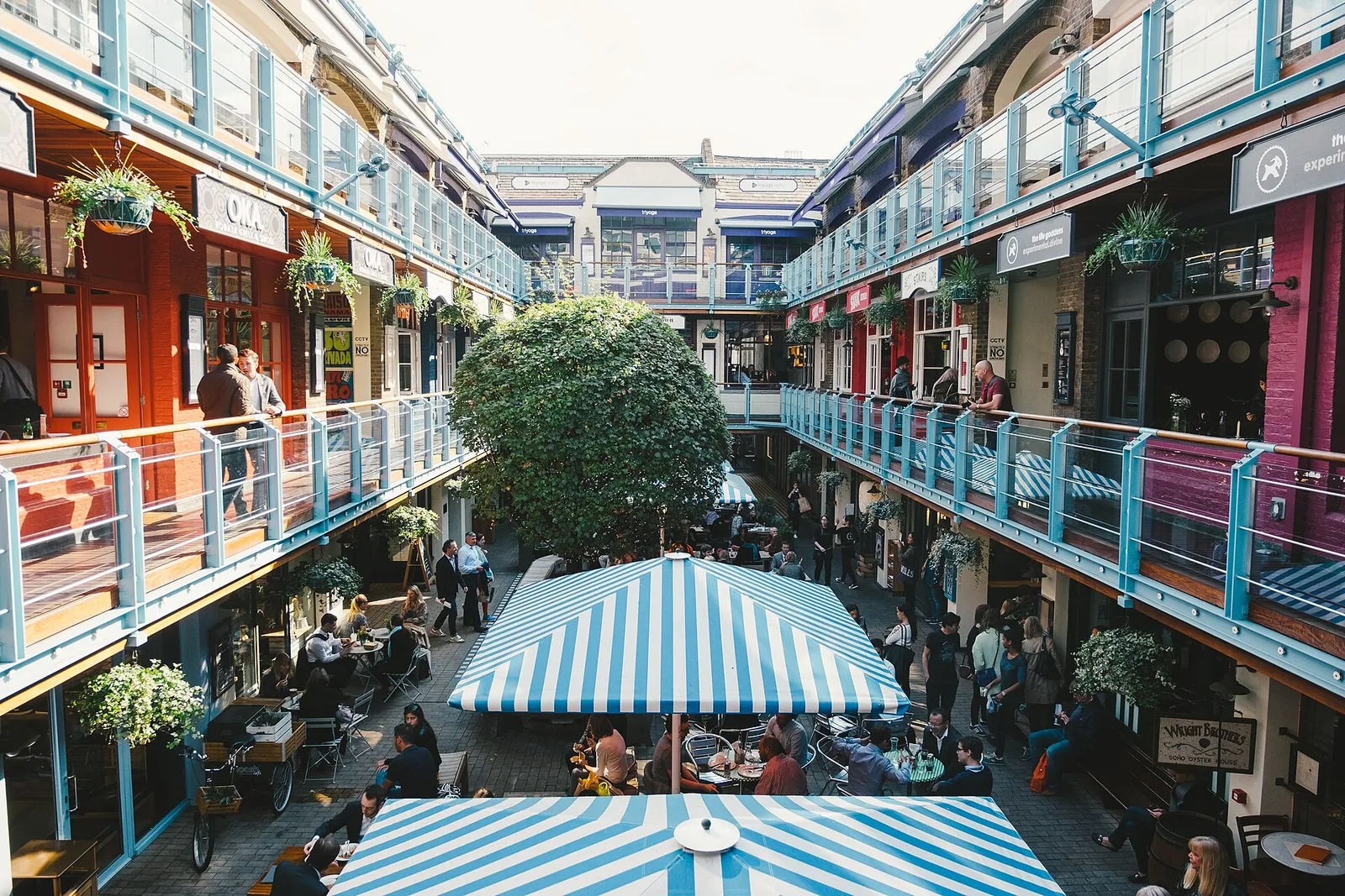 Kingly Court courtyard of restaurants in Soho