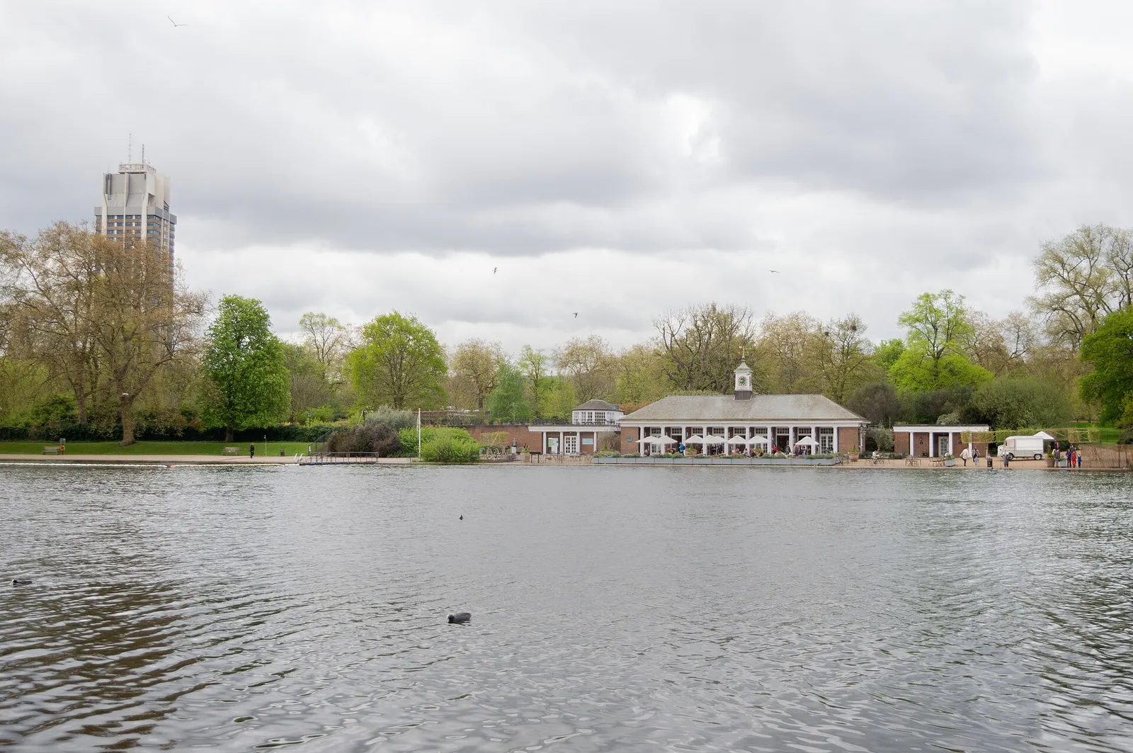 The Serpentine lake in Hyde Park on a sunny day