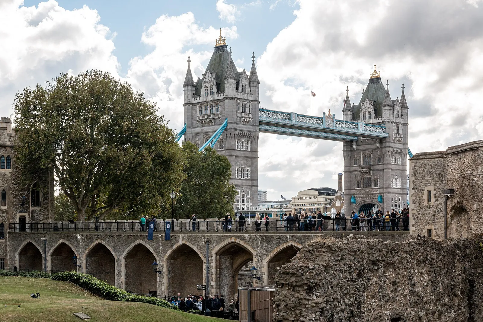Tower Bridge over the River Thames beside the Tower of London